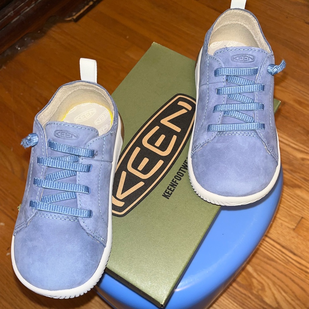 BNIB KEEN Little Kids' KNX Leather Sneaker - Blue Size 11 - Picture 3 of 6